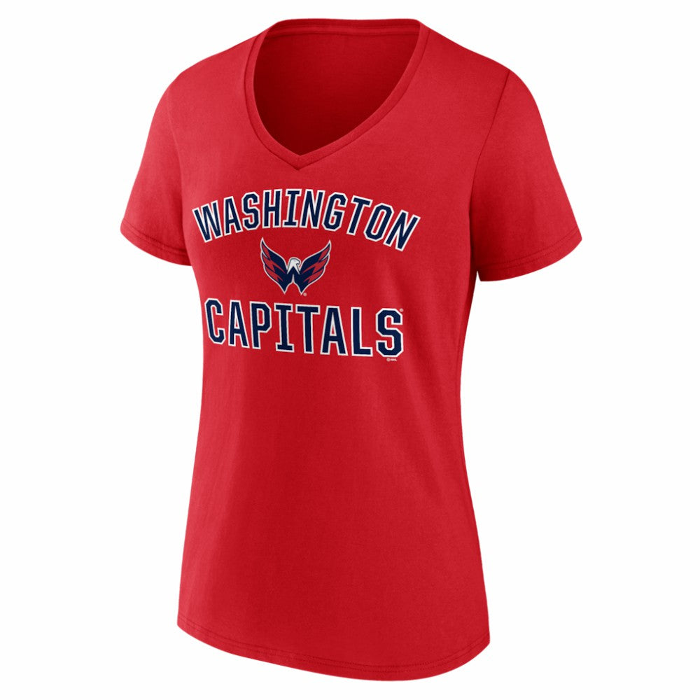 Washington Capitals Logo Athletic Women's Arch Victory V-Neck T-Shirt -  NHL T-shirts