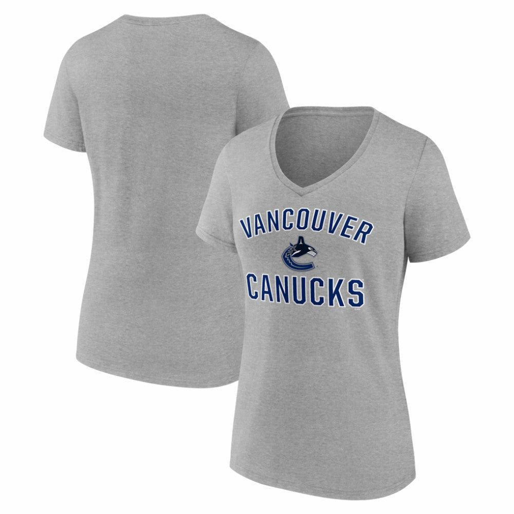 Vancouver Canucks Logo Athletic Women's Arch Victory V-Neck T-Shirt -  NHL T-shirts