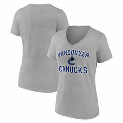 Vancouver Canucks Logo Athletic Women's Arch Victory V-Neck T-Shirt -  NHL T-shirts