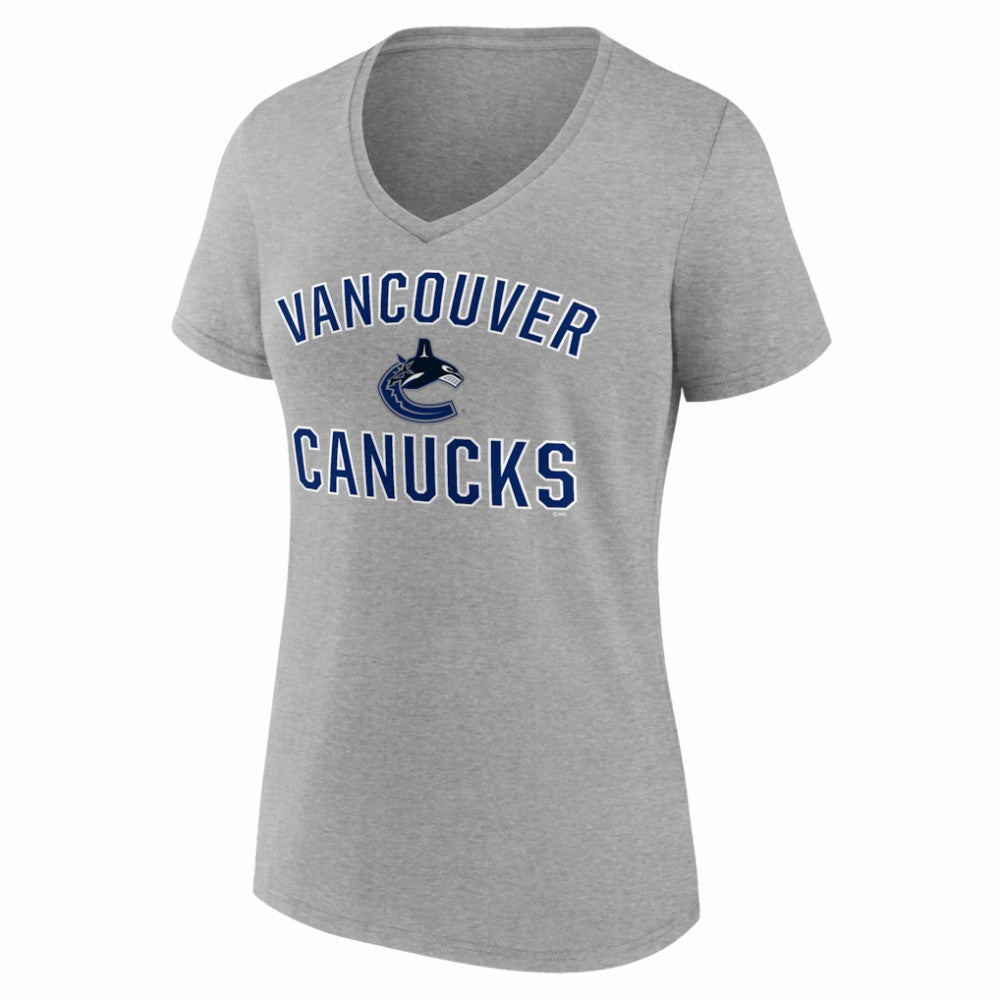 Vancouver Canucks Logo Athletic Women's Arch Victory V-Neck T-Shirt -  NHL T-shirts