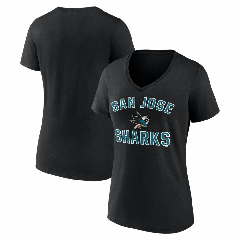 San Jose Sharks Logo Athletic Women's Arch Victory V-Neck T-Shirt -  NHL T-shirts