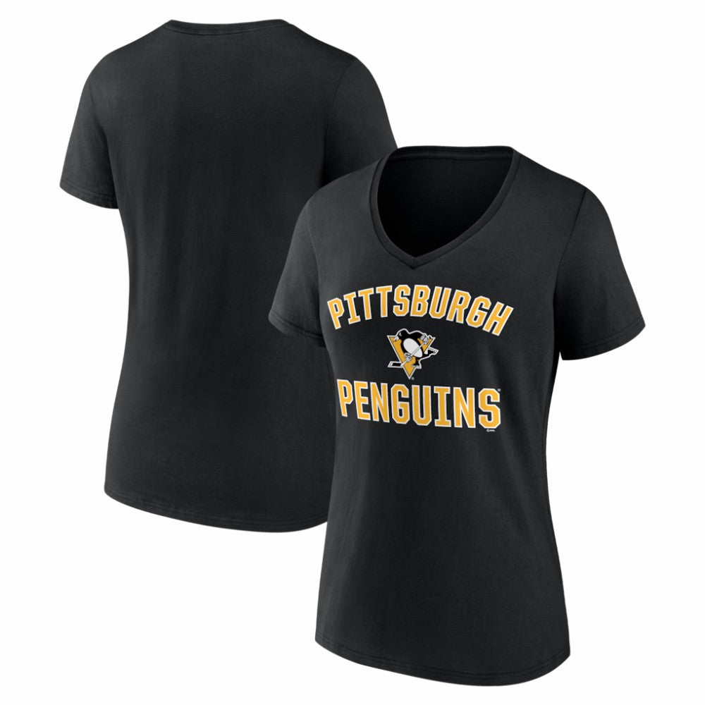 Pittsburgh Penguins Logo Athletic Women's Arch Victory V-Neck T-Shirt -  NHL T-shirts