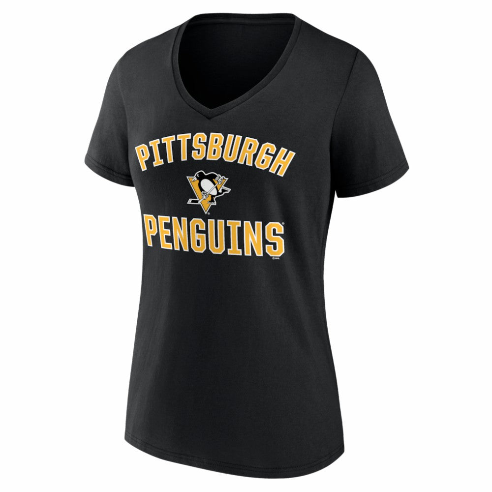 Pittsburgh Penguins Logo Athletic Women's Arch Victory V-Neck T-Shirt -  NHL T-shirts