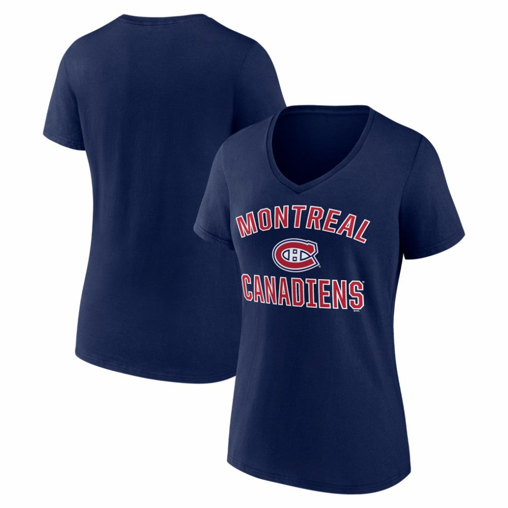 Montreal Canadiens Logo Athletic Women's Arch Victory V-Neck T-Shirt -  NHL T-shirts