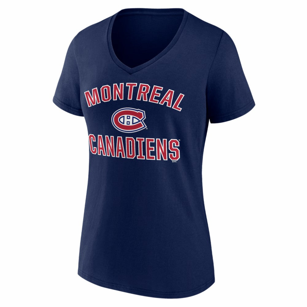 Montreal Canadiens Logo Athletic Women's Arch Victory V-Neck T-Shirt -  NHL T-shirts