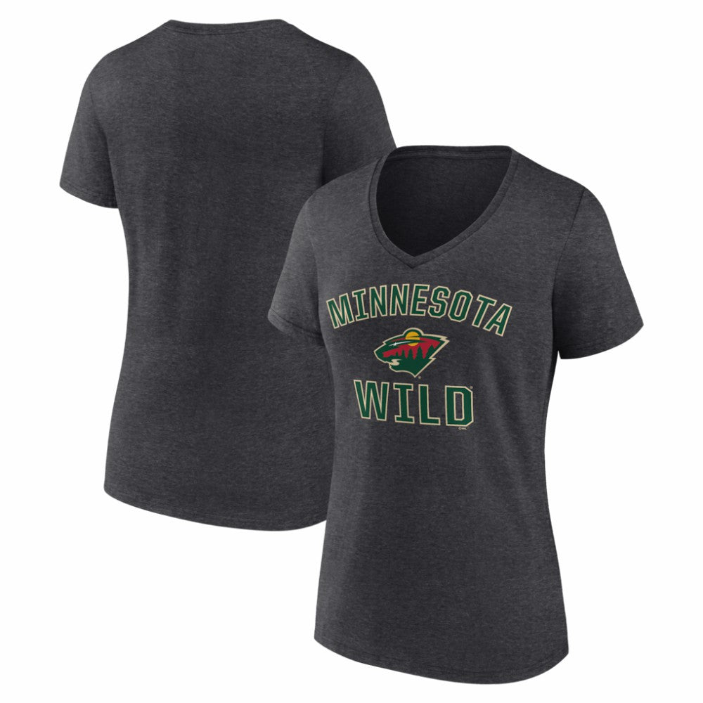 Minnesota Wild Logo Athletic Women's Arch Victory V-Neck T-Shirt -  NHL T-shirts