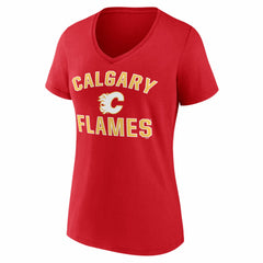 Calgary Flames Logo Athletic Women's Arch Victory V-Neck T-Shirt -  NHL T-shirts