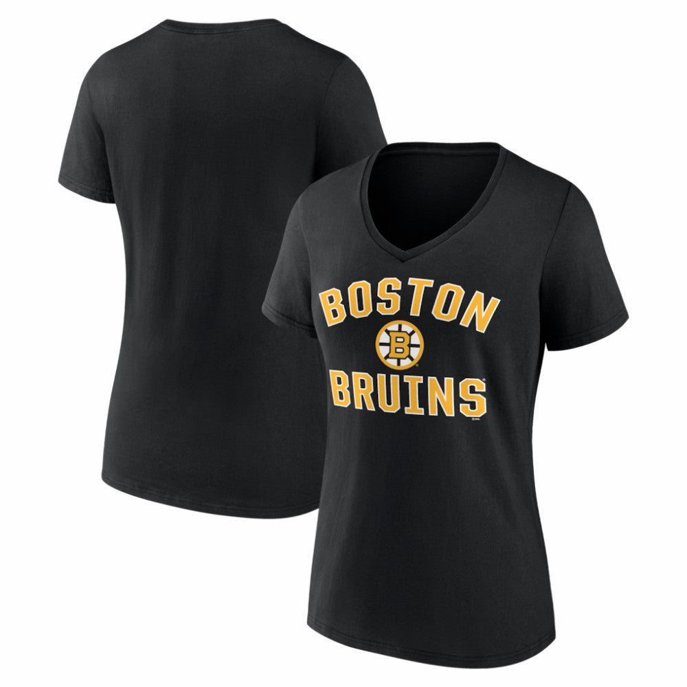Boston Bruins Logo Athletic Women's Arch Victory V-Neck T-Shirt -  NHL T-shirts