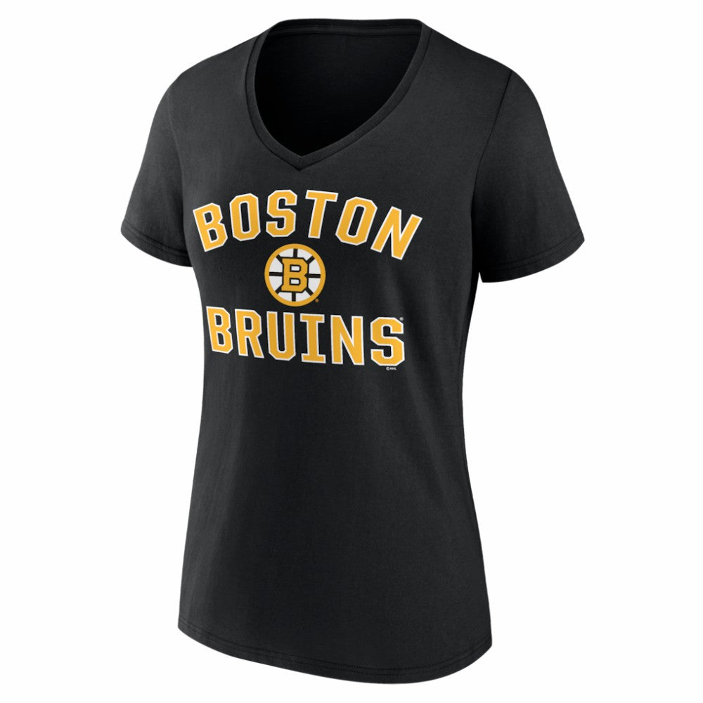 Boston Bruins Logo Athletic Women's Arch Victory V-Neck T-Shirt -  NHL T-shirts