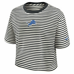 Detroit Lions Women's Striped Cropped T-Shirt | NFL Discount