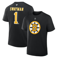 Jeremy Swayman Boston Bruins Fanatics Authentic Stack Name & Number T-Shirt -  NHL T-shirts