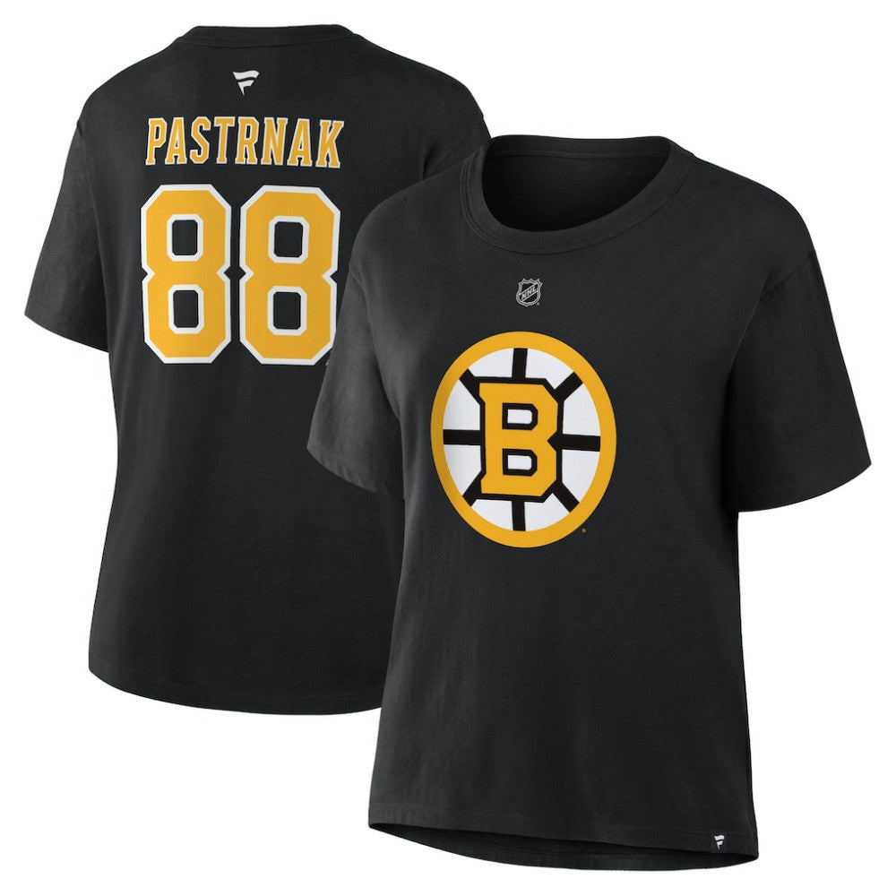 David Pastrnak Boston Bruins Fanatics Women's Authentic Stack Name & Number T-Shirt -  NHL T-shirts