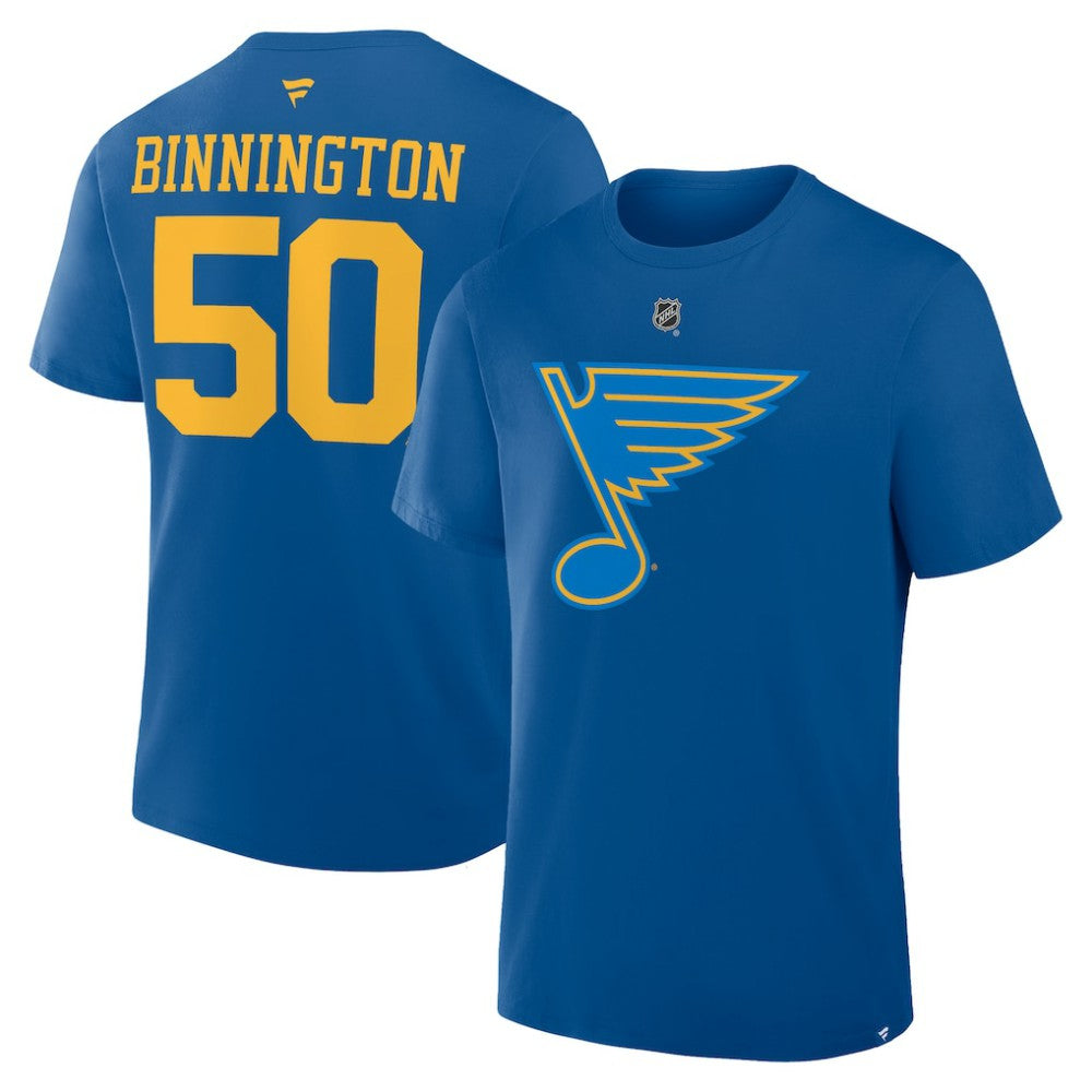 Jordan Binnington St. Louis Blues Fanatics Authentic Stack Name & Number T-Shirt -  NHL T-shirts