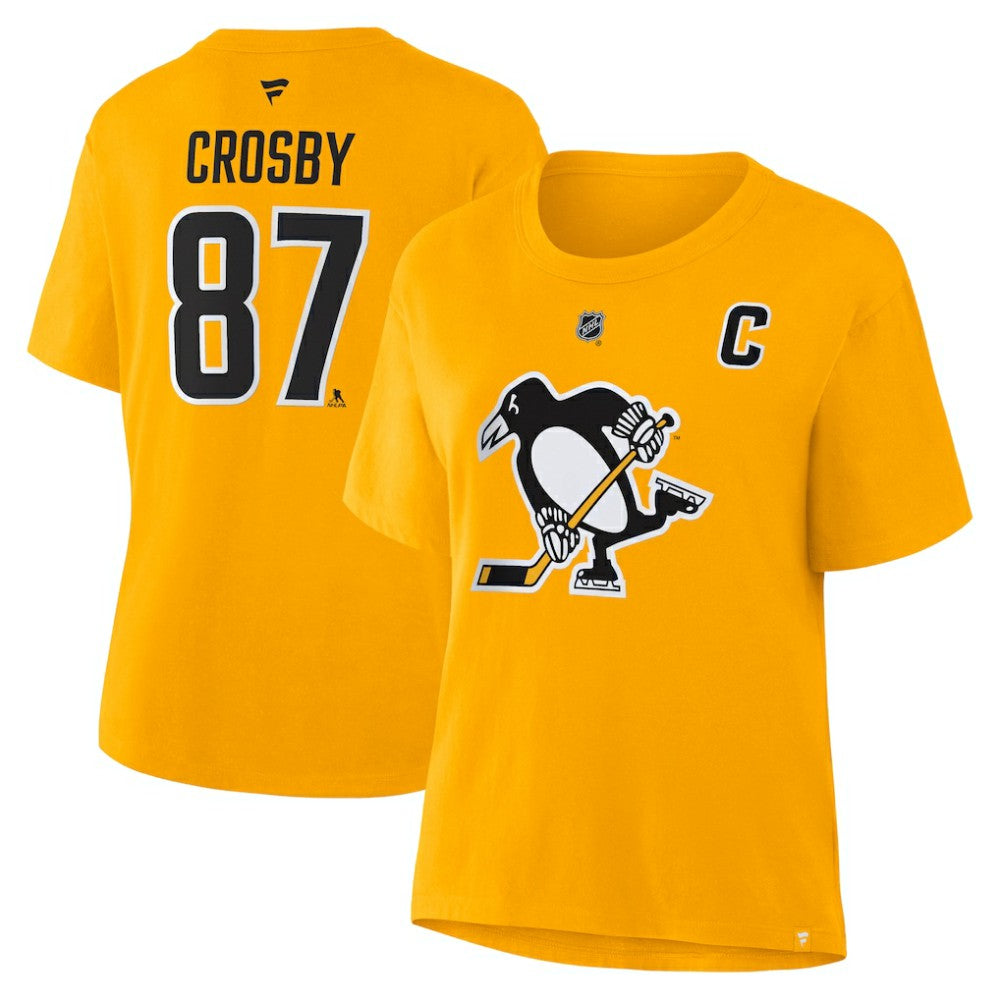 Sidney Crosby Pittsburgh Penguins Fanatics Women's Authentic Stack Name & Number T-Shirt -  NHL T-shirts