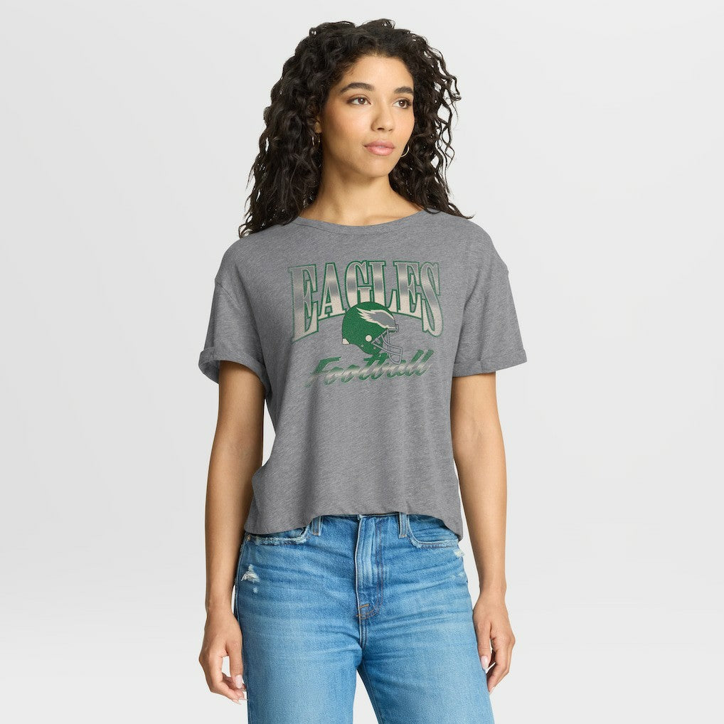 Philadelphia Eagles Women's Overplayed Tribute Tri-Blend Boxy T-Shirt | NFL Online