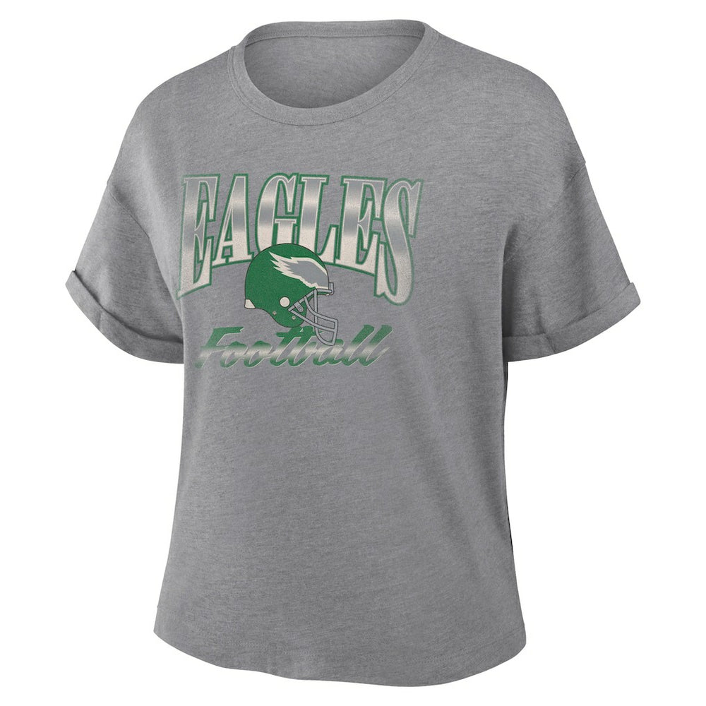 Philadelphia Eagles Women's Overplayed Tribute Tri-Blend Boxy T-Shirt | NFL Online