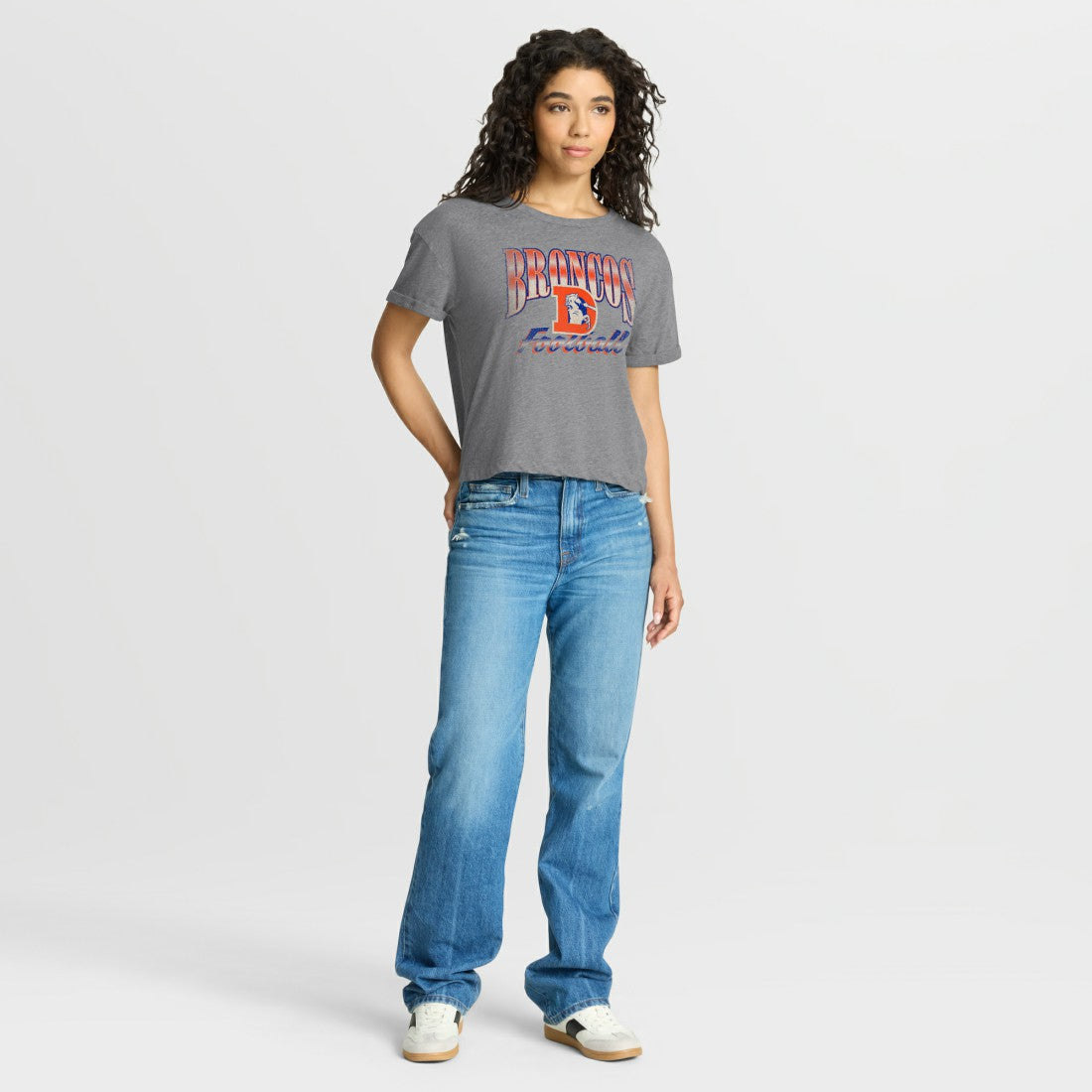Denver Broncos Women's Overplayed Tribute Tri-Blend Boxy T-Shirt | NFL Near me