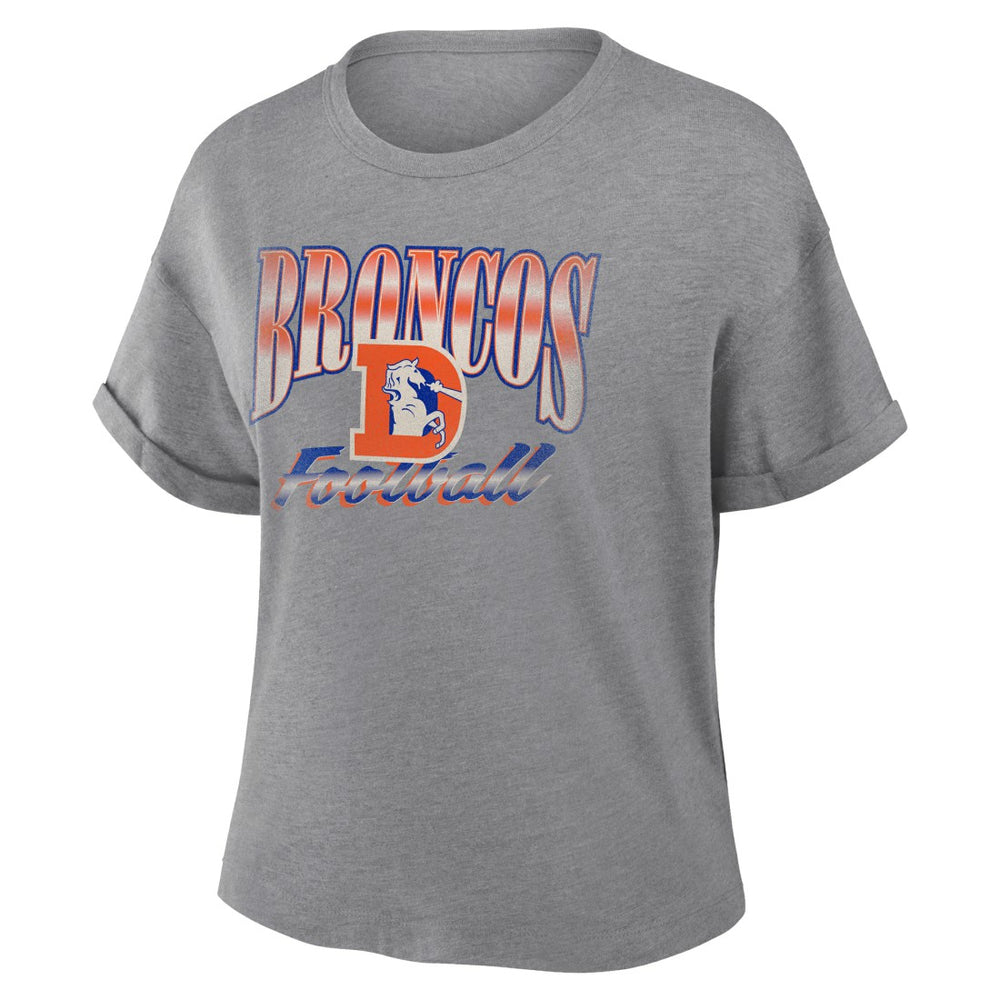 Denver Broncos Women's Overplayed Tribute Tri-Blend Boxy T-Shirt | NFL Near me