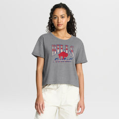 Buffalo Bills Women's Overplayed Tribute Tri-Blend Boxy T-Shirt | NFL Outlet