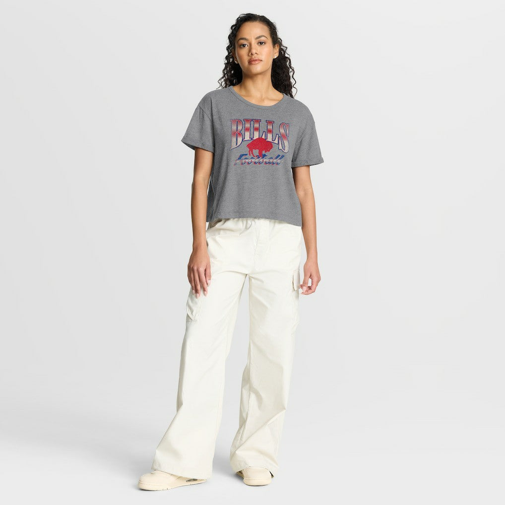 Buffalo Bills Women's Overplayed Tribute Tri-Blend Boxy T-Shirt | NFL Outlet