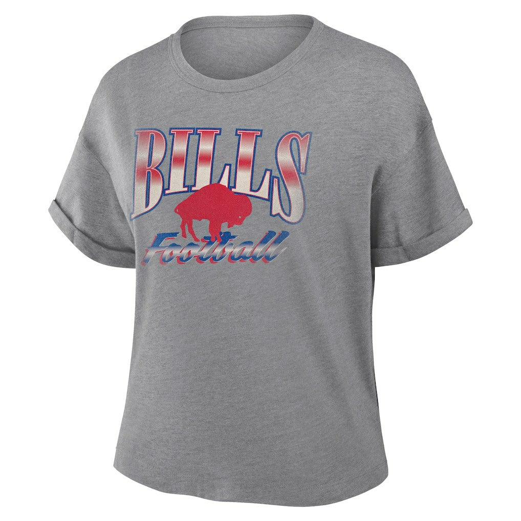 Buffalo Bills Women's Overplayed Tribute Tri-Blend Boxy T-Shirt | NFL Outlet