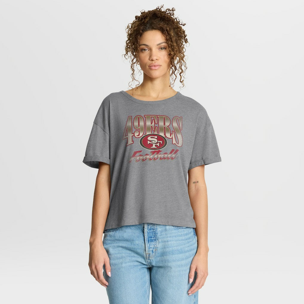 San Francisco 49ers Women's Overplayed Tribute Tri-Blend Boxy T-Shirt | NFL Hot