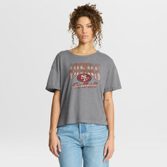 San Francisco 49ers Women's Overplayed Tribute Tri-Blend Boxy T-Shirt | NFL Hot