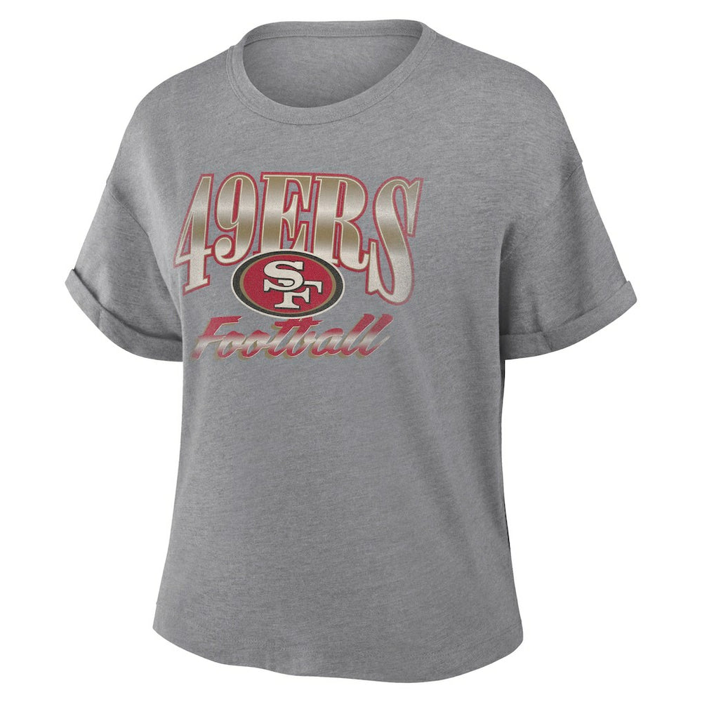 San Francisco 49ers Women's Overplayed Tribute Tri-Blend Boxy T-Shirt | NFL Hot