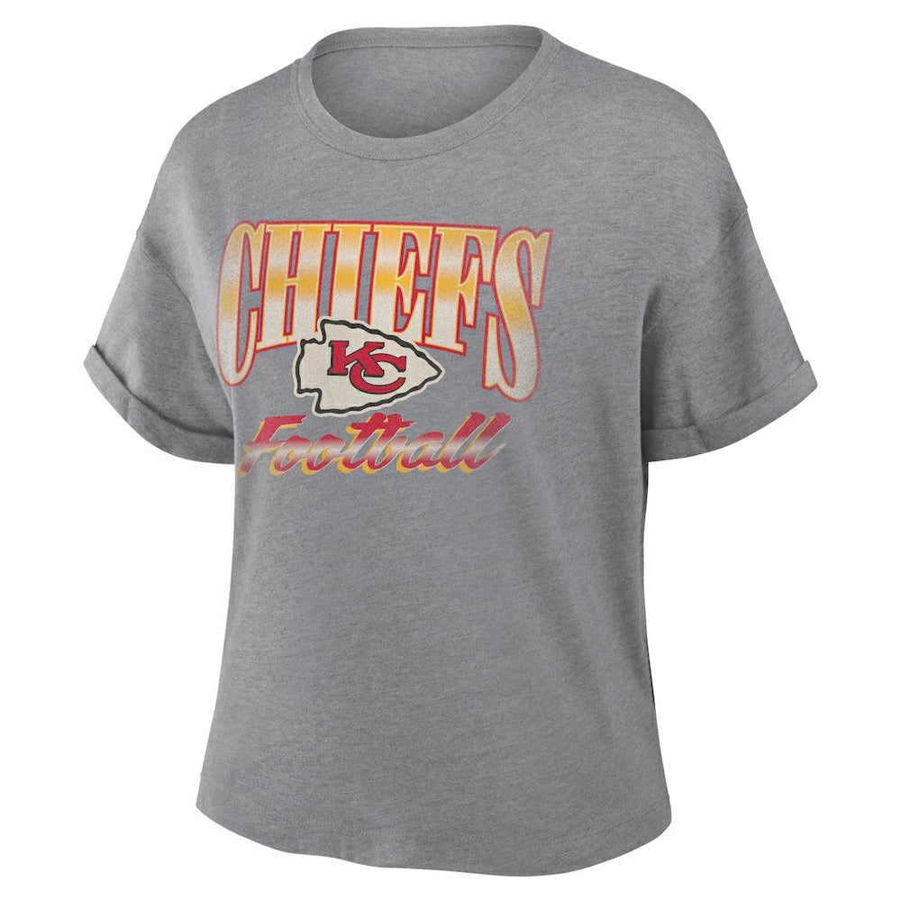 Kansas City Chiefs Women's Overplayed Tribute Tri-Blend Boxy T-Shirt | NFL Discount