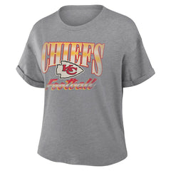 Kansas City Chiefs Women's Overplayed Tribute Tri-Blend Boxy T-Shirt | NFL Discount