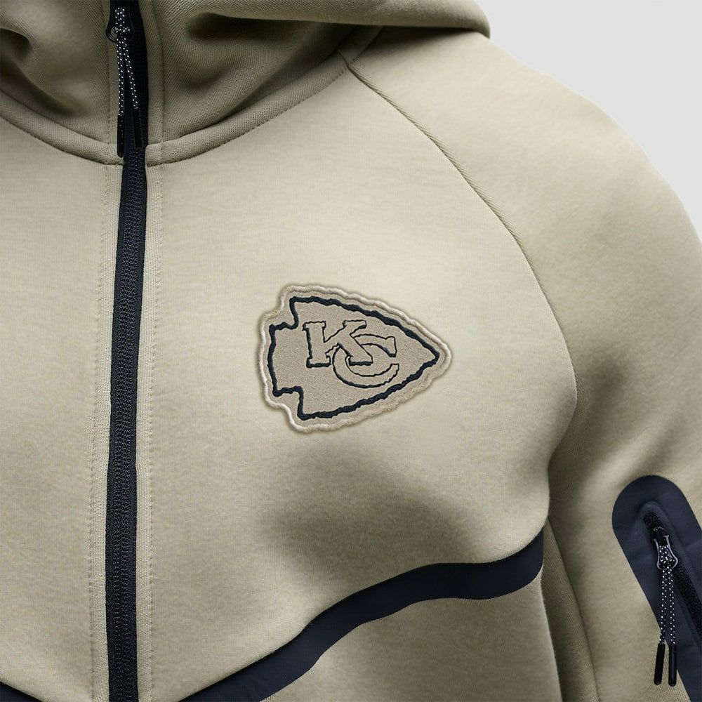 Kansas City Chiefs Tech Fleece Raglan Full-Zip Windrunner Hoodie | NFL Outlet