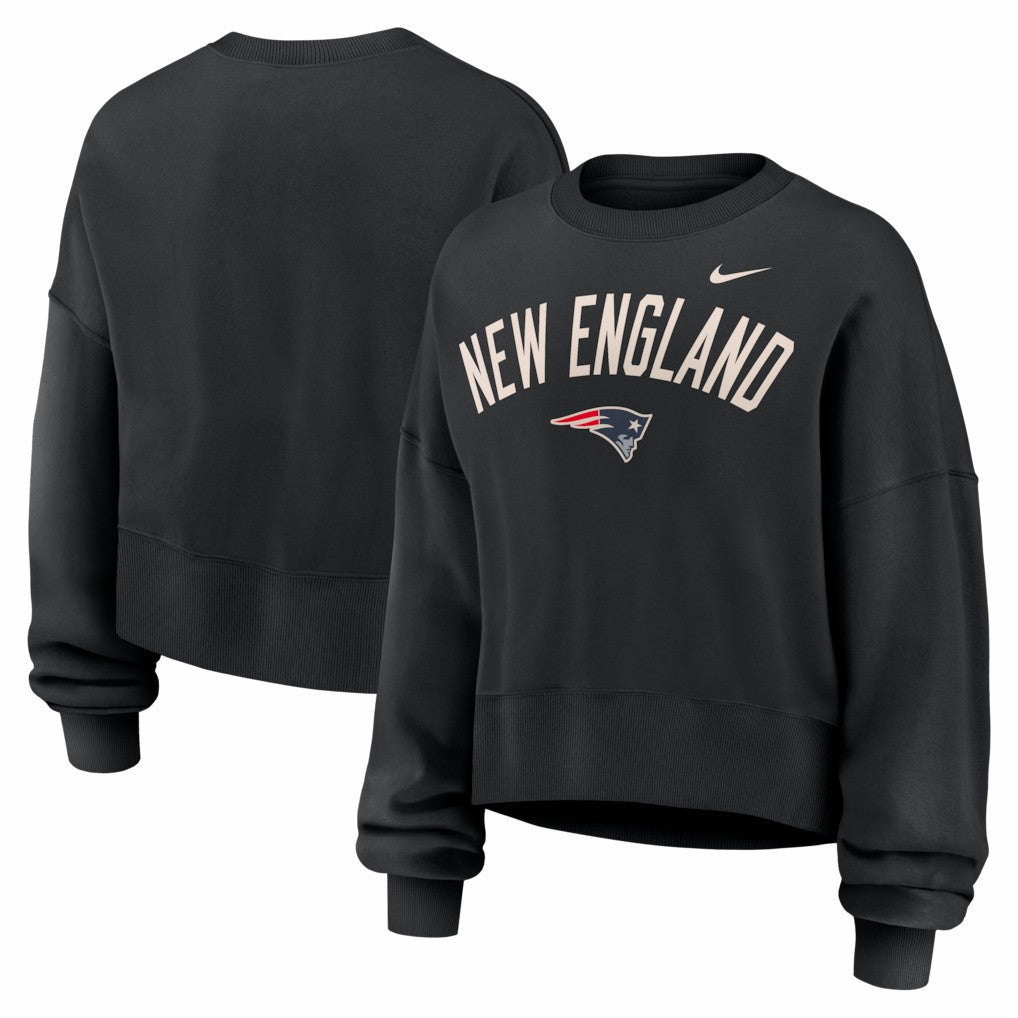 New England Patriots Women's Oversized High Hip Legacy Arch Phoenix Fleece Sweatshirt | NFL On sale