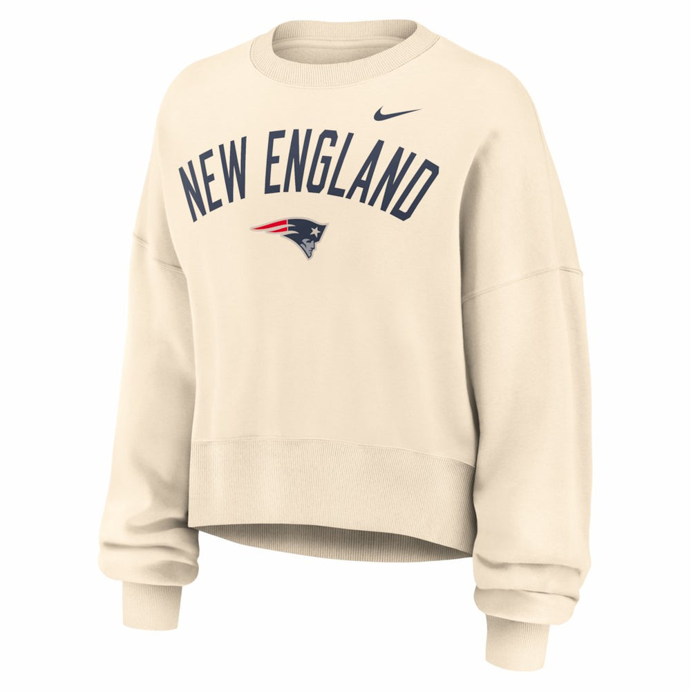 New England Patriots Women's Oversized High Hip Legacy Arch Phoenix Fleece Sweatshirt | NFL US