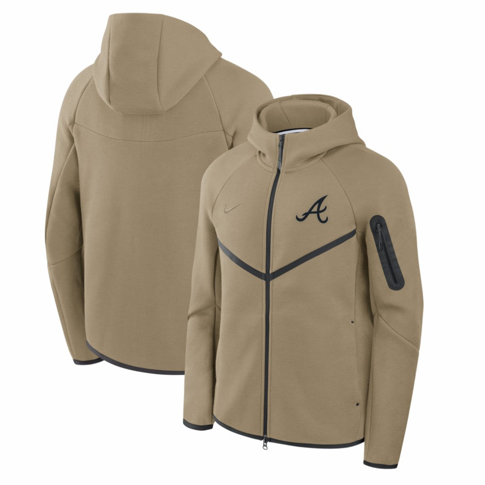 Atlanta Braves Nike Tech Fleece Raglan Full-Zip Windrunner Hoodie - MLB Hoodies