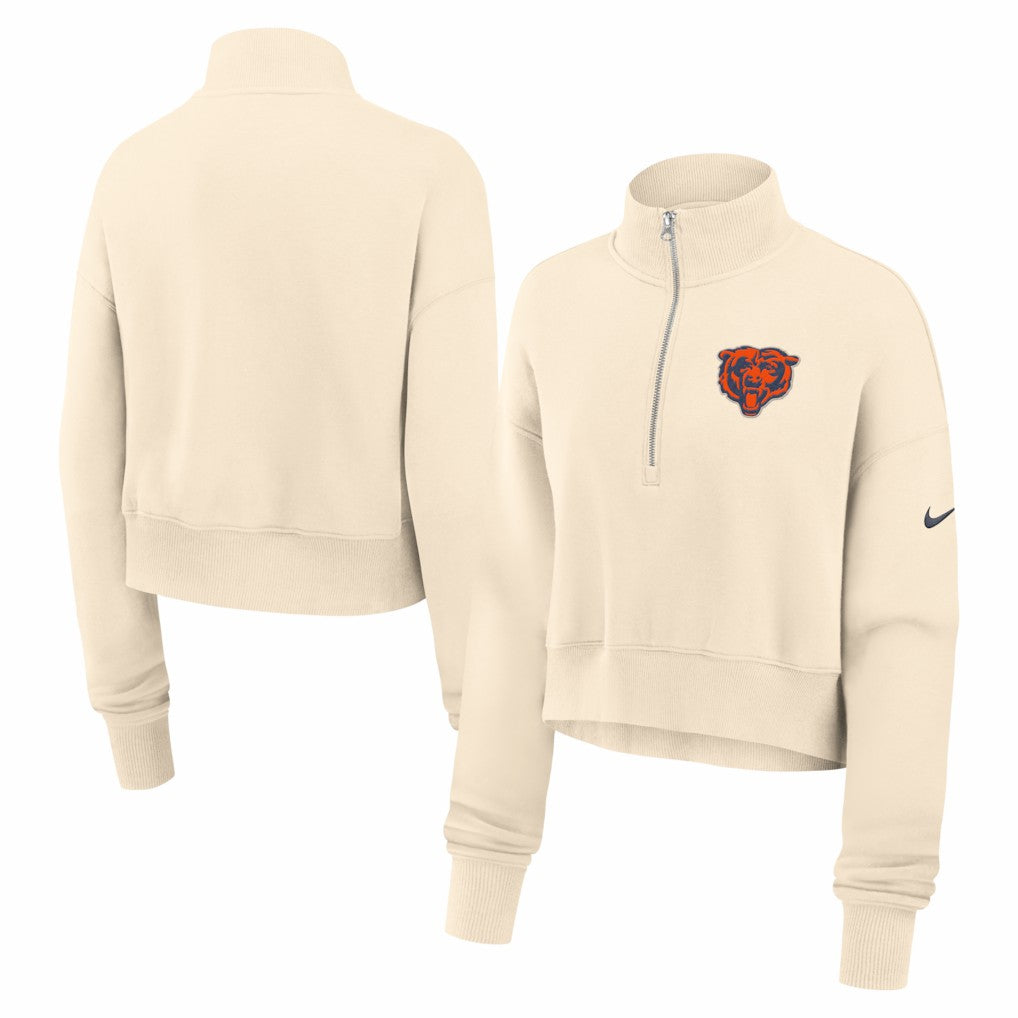 Chicago Bears Women's Legacy Phoenix Fleece Cropped Half-Zip Sweatshirt | NFL Online