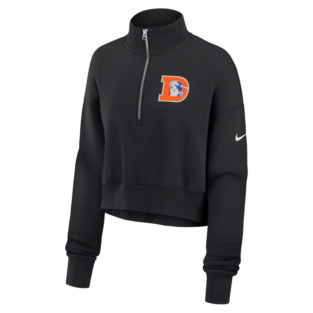 Denver Broncos Women's Legacy Phoenix Fleece Cropped Half-Zip Sweatshirt | NFL Online