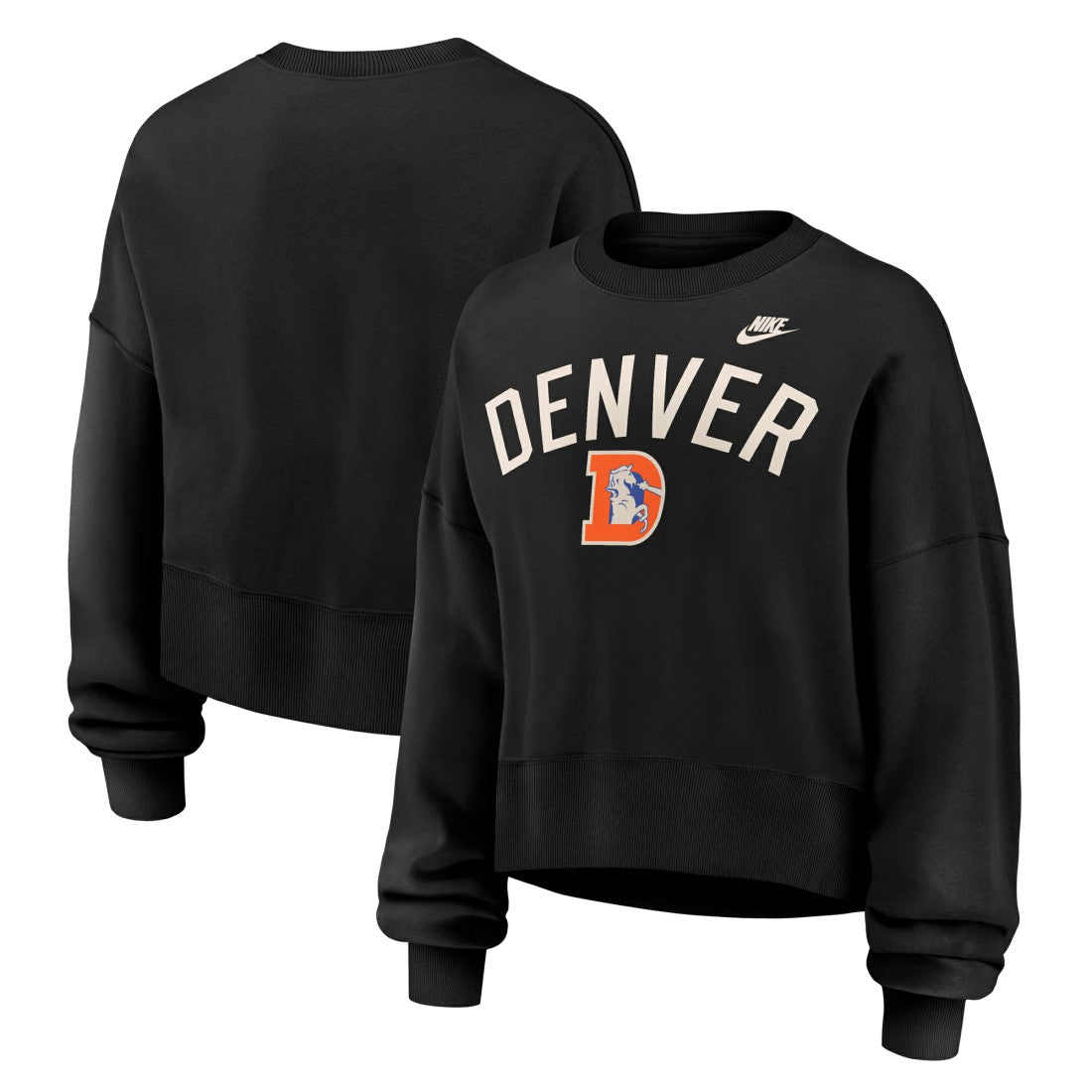 Denver Broncos Women's Oversized High Hip Legacy Arch Phoenix Fleece Sweatshirt | NFL On sale