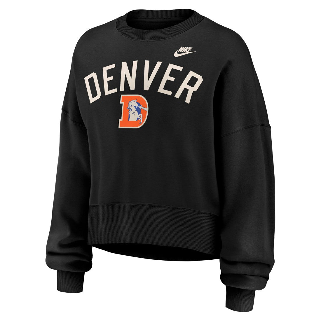 Denver Broncos Women's Oversized High Hip Legacy Arch Phoenix Fleece Sweatshirt | NFL On sale