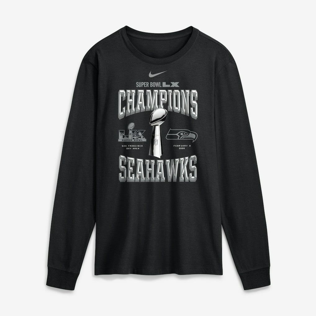 Seattle Seahawks Super Bowl LX Champions Locker Room Trophy Collection Long Sleeve T-Shirt | NFL New