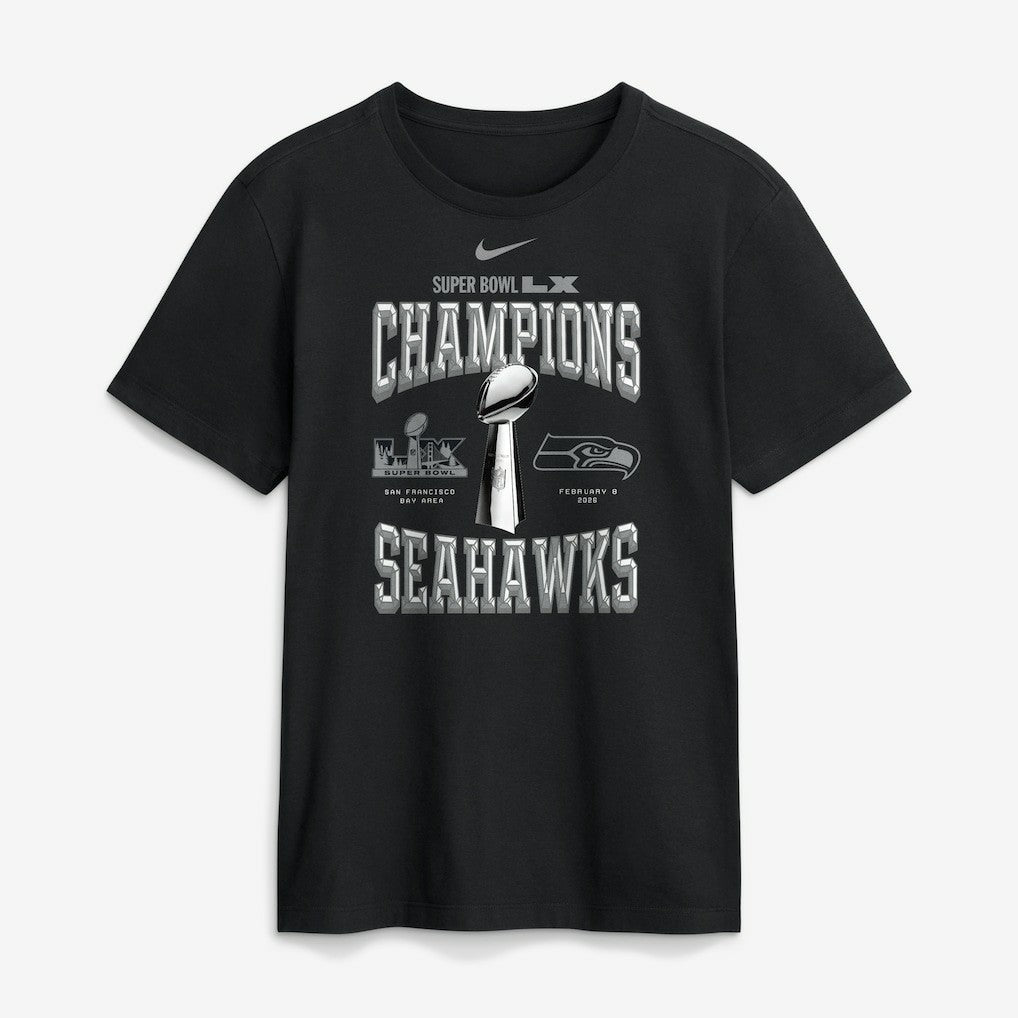 Seattle Seahawks Super Bowl LX Champions Locker Room Trophy Collection Replica Tall T-Shirt | NFL Near me