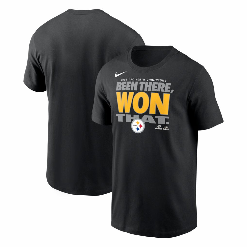 Pittsburgh Steelers 2025 AFC North Division Champions Locker Room Trophy Collection T-Shirt | NFL On sale