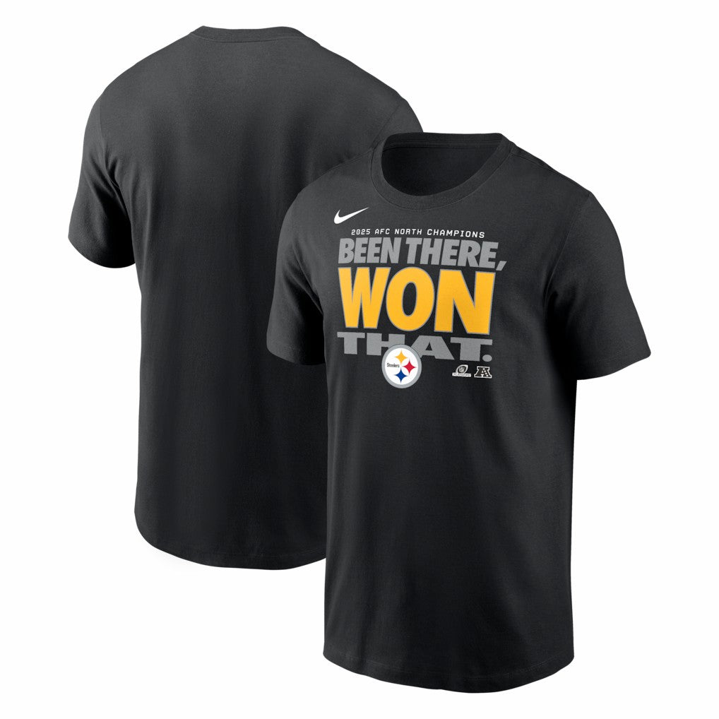 Pittsburgh Steelers 2025 AFC North Division Champions Locker Room Trophy Collection T-Shirt | NFL On sale