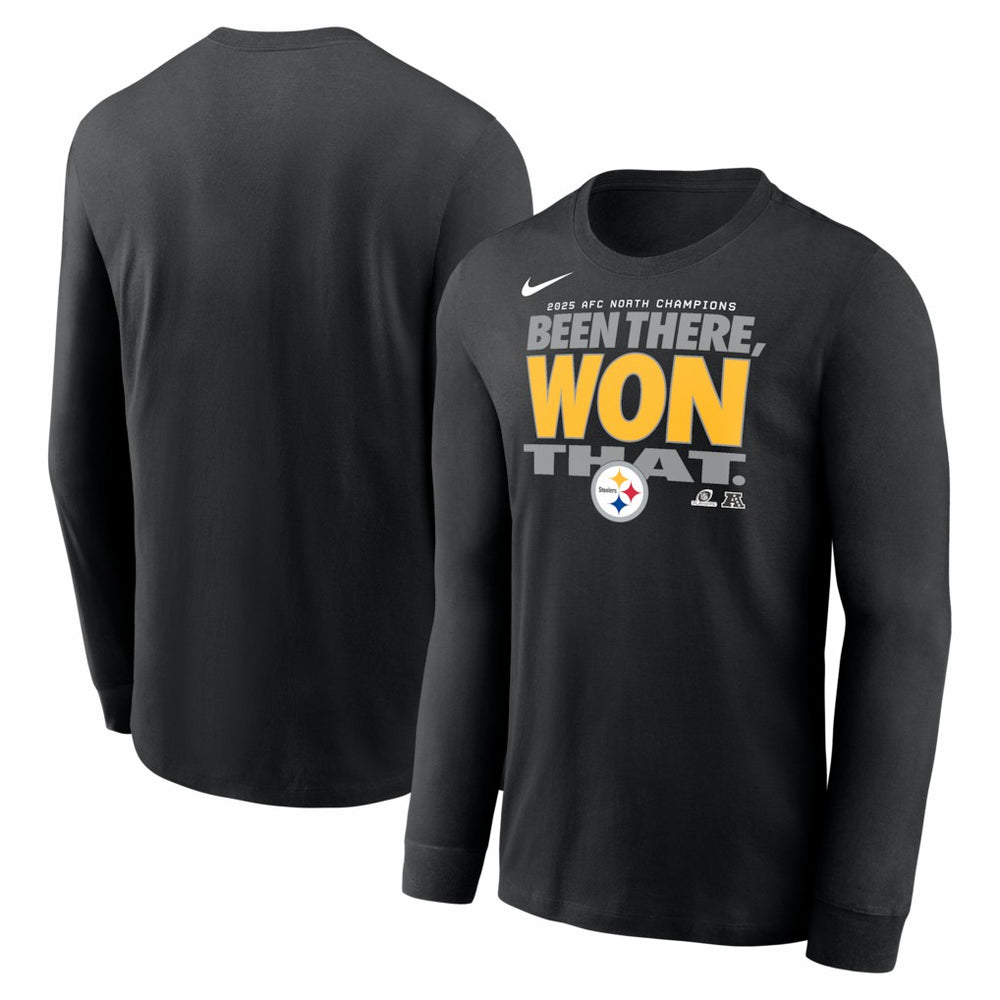 Pittsburgh Steelers 2025 AFC North Division Champions Locker Room Trophy Collection Long Sleeve T-Shirt | NFL Online