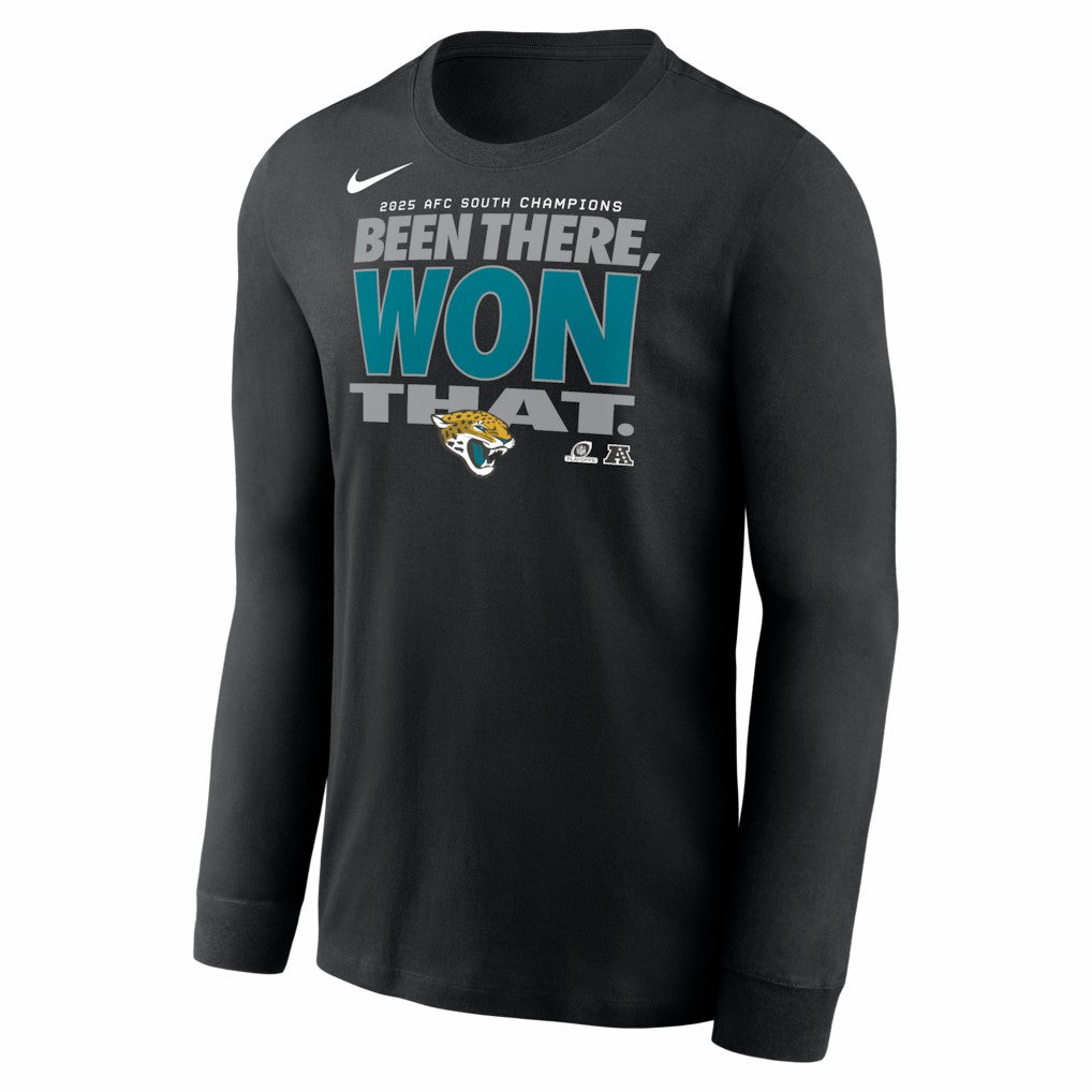 Jacksonville Jaguars 2025 AFC South Division Champions Locker Room Trophy Collection Long Sleeve T-Shirt | NFL US