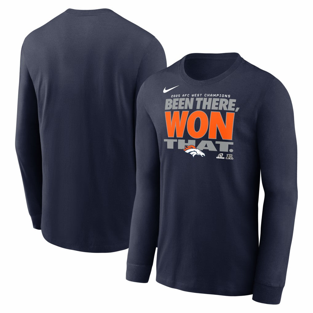 Denver Broncos 2025 AFC West Division Champions Locker Room Trophy Collection Long Sleeve T-Shirt | NFL US