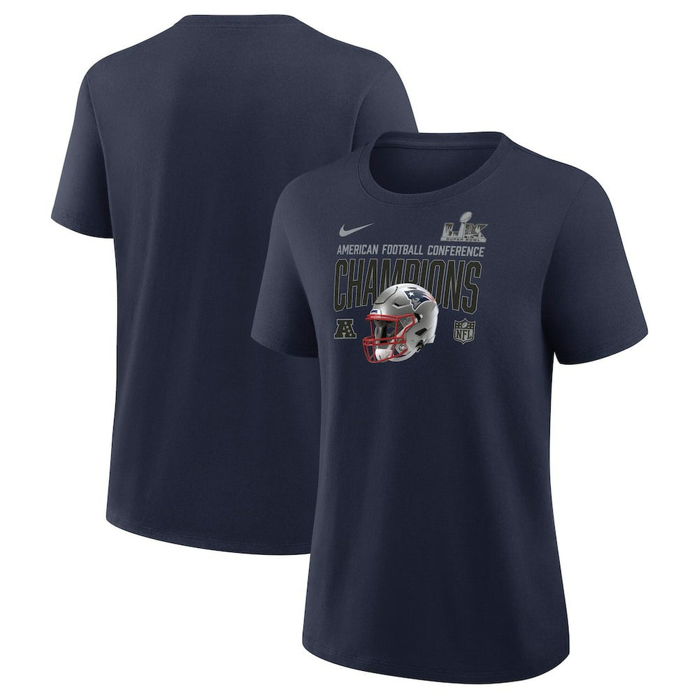 New England Patriots Women's 2025 AFC Champions Helmet T-Shirt | NFL Online