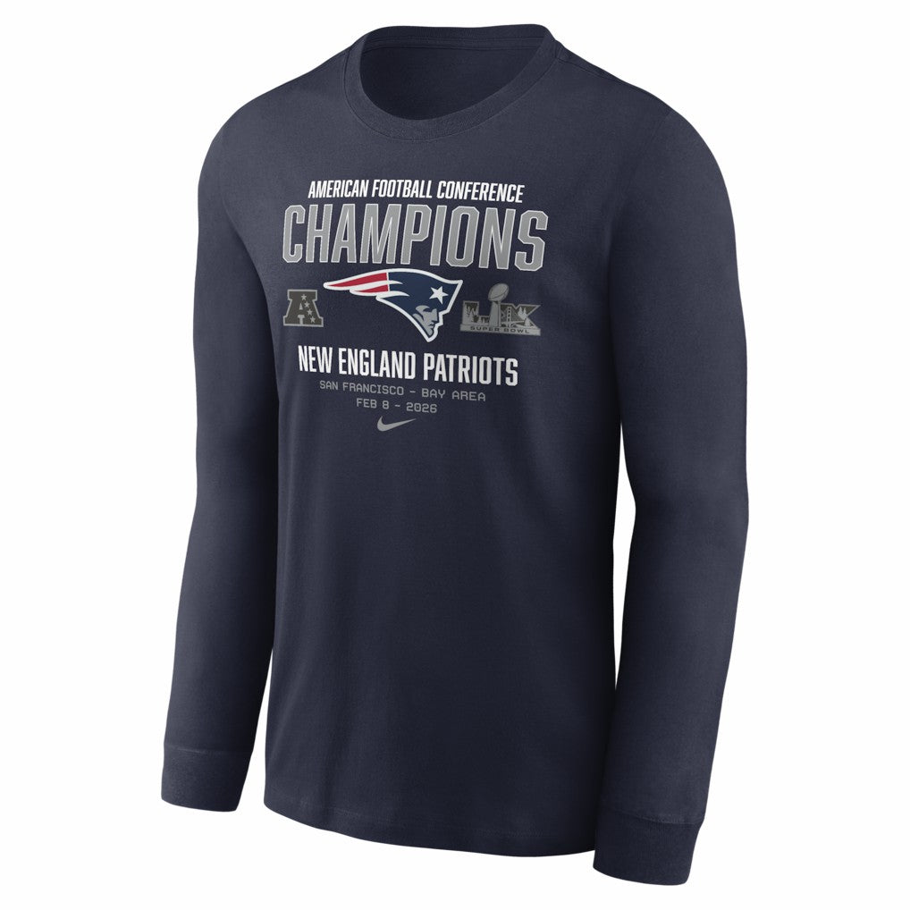 New England Patriots 2025 AFC Champions Team Nation Long Sleeve T-Shirt | NFL Outlet