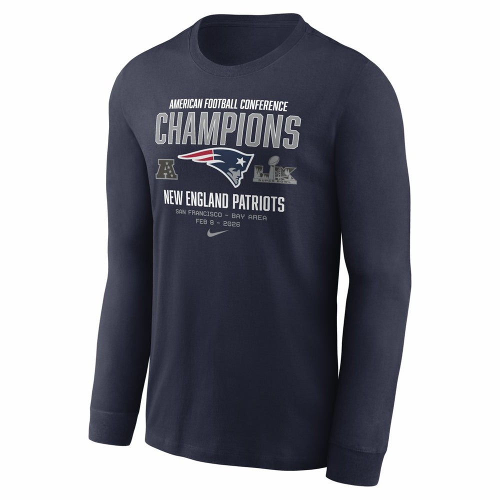 New England Patriots 2025 AFC Champions Team Nation Long Sleeve T-Shirt | NFL Outlet
