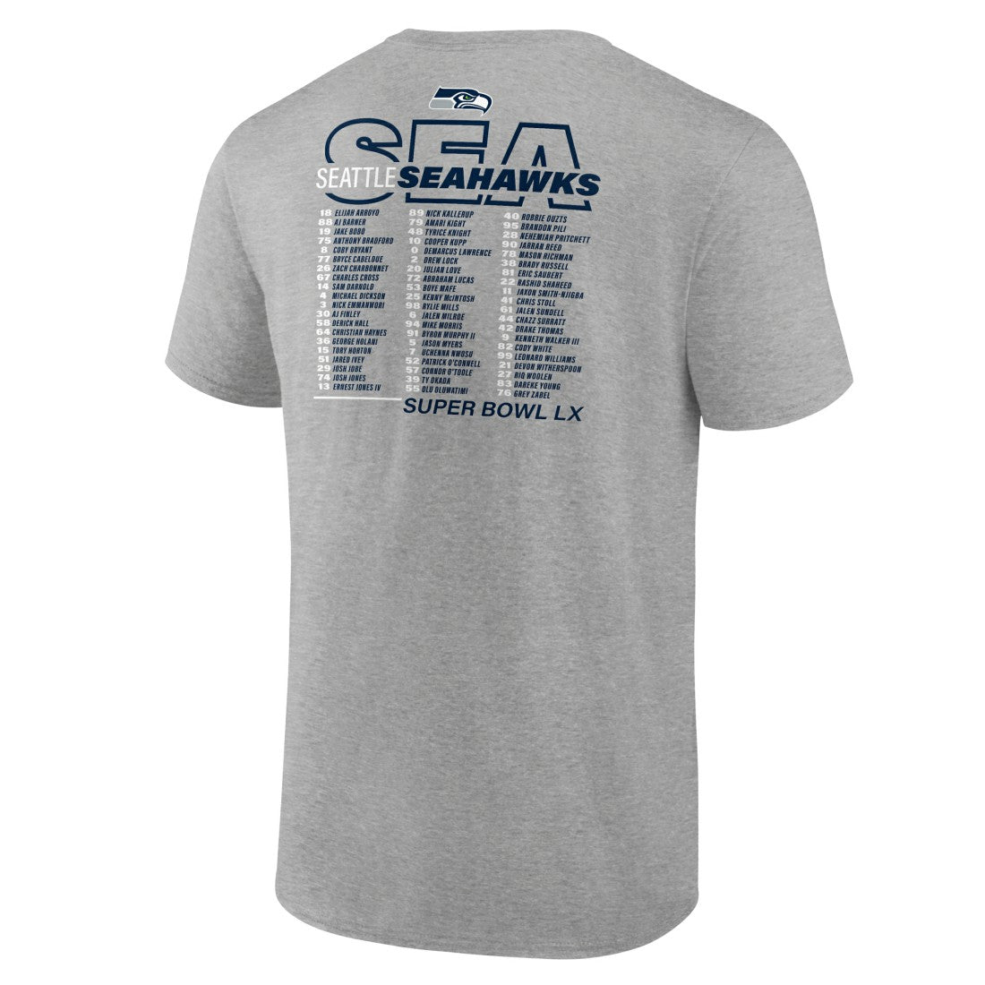 Seattle Seahawks Super Bowl LX Roster T-Shirt | NFL On sale