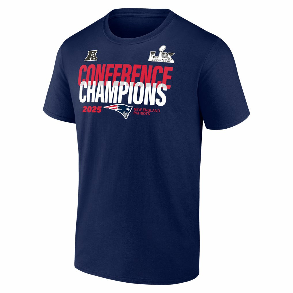 New England Patriots 2025 AFC Champions Right Side Draw T-Shirt | NFL US